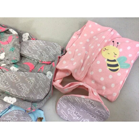 Carters Girls 1 pc Cotton Footed Pajamas Set of 3 Size 5T NEW - Picture 3 of 7